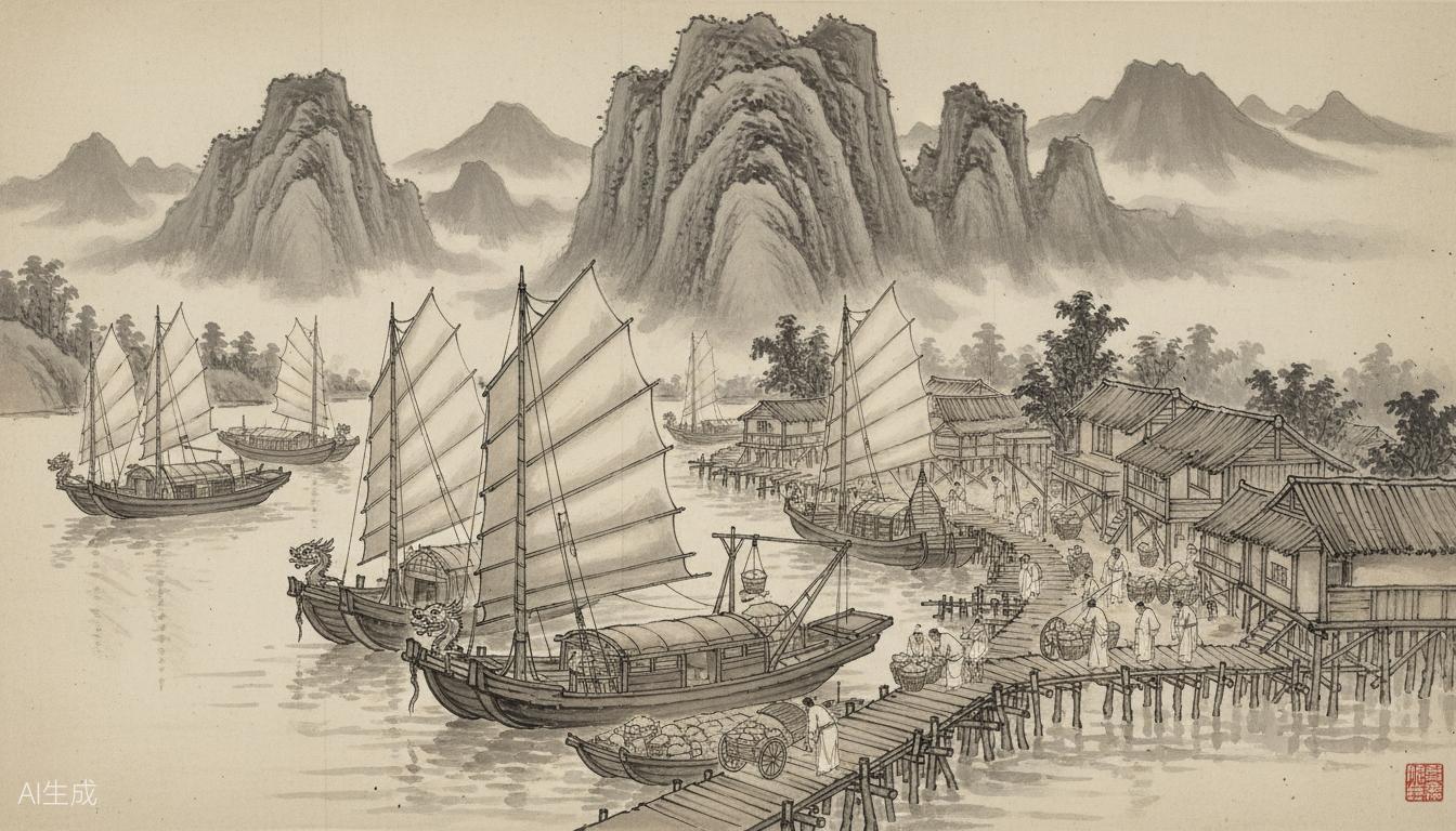 句章古港水墨画